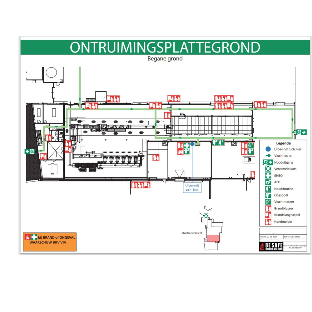 Vluchtwegplattegrond laten maken, ontruimingsplan ontwerpen, ontruimingsplan bhv